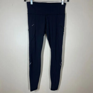 Lululemon Cadence Crusher Tight Inkwell Women's Size 8 Black Zippers Pockets